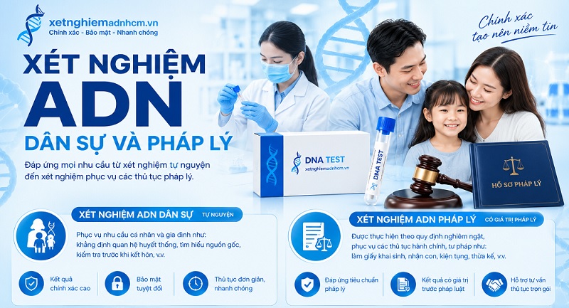 xét nghiệm adn dân sự và pháp lý